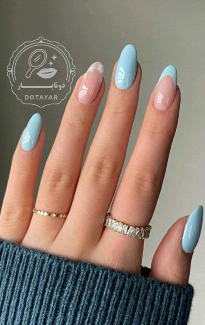 لاک دو رنگ آبی و صورتی پاستلی؛ برای استایل‌های لطیف و فانتزی